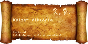 Kaizer Viktória névjegykártya
